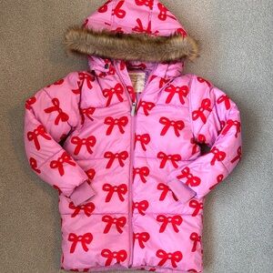 Hanna Andersson Pink and Red Girls Puffer